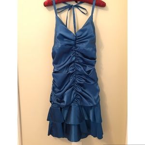 OPEN FOR OFFERS! Jessica McClintock VTG Y2K blue satin halter dress